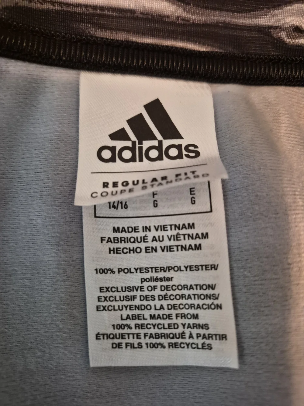 adidas Black & White Marbled Stripe Track Jacket Boys Size Large 14/16